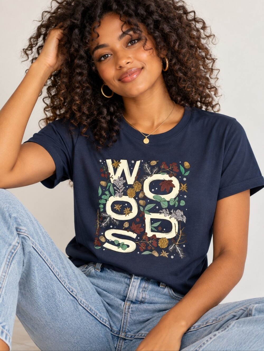 Woods (30$) | Navy Graphic T-Shirt, Size XS